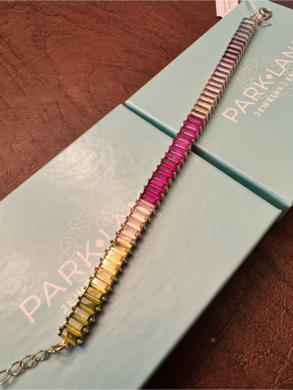 Park Lane POPSICLE Tennis Bracelet, Green/Yellow/Pink/Purple/Blue, 7”+2”, NWT